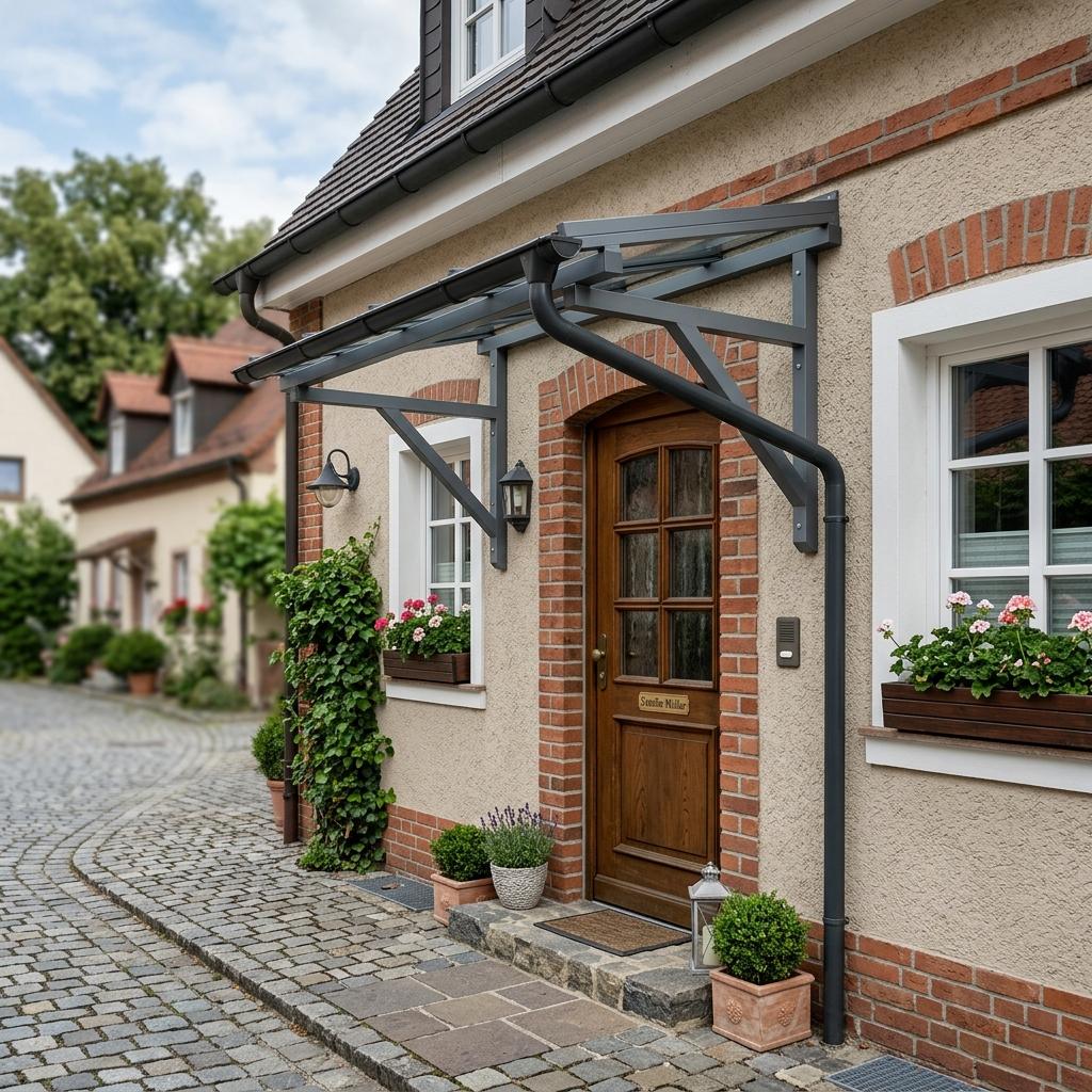 Robuste Haustürüberdachung